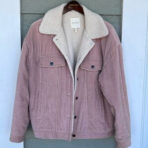 Shearling lines corduroy jacket